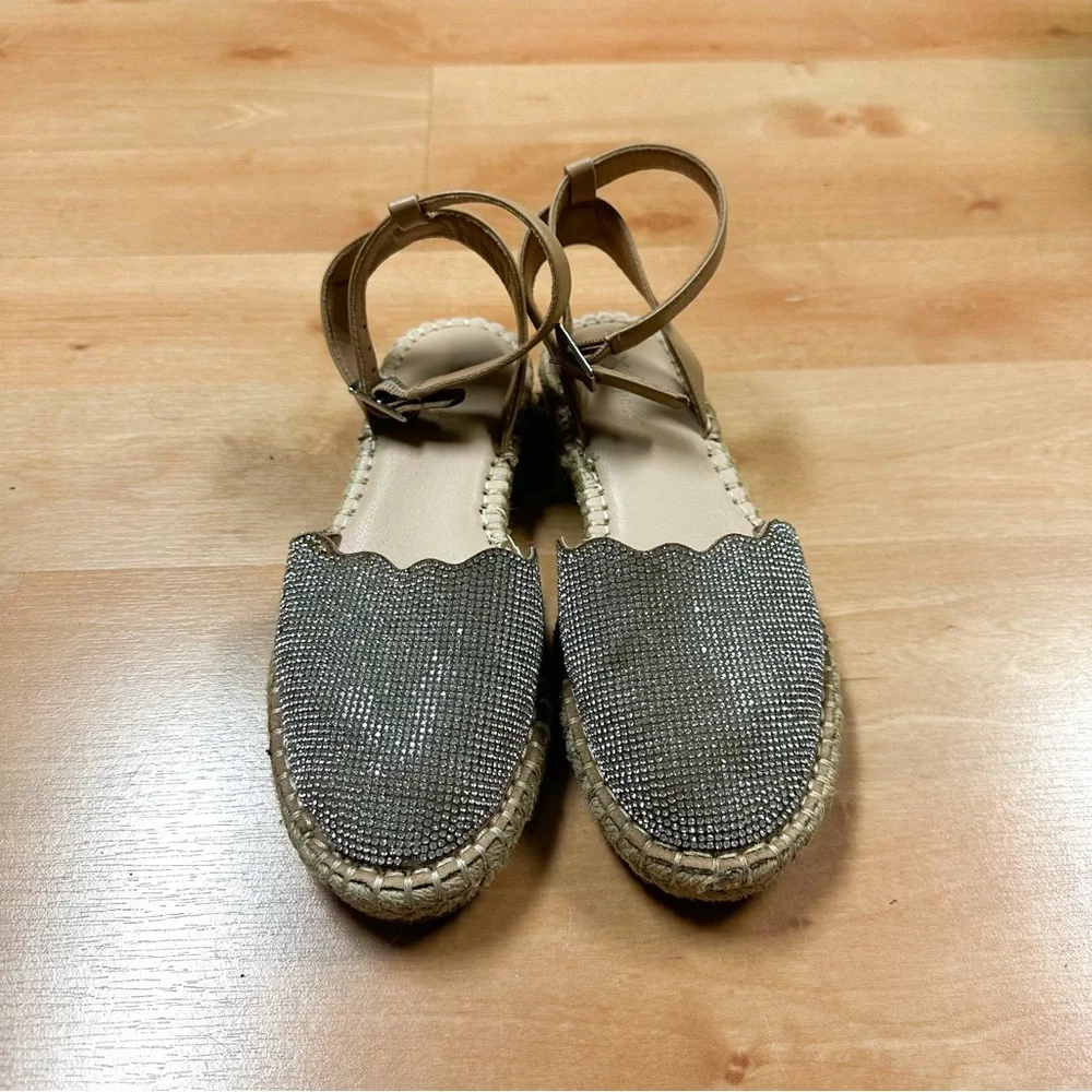 XAppeal Ankle Strap Bling Toe Espadrille Sandals Girls Size 6